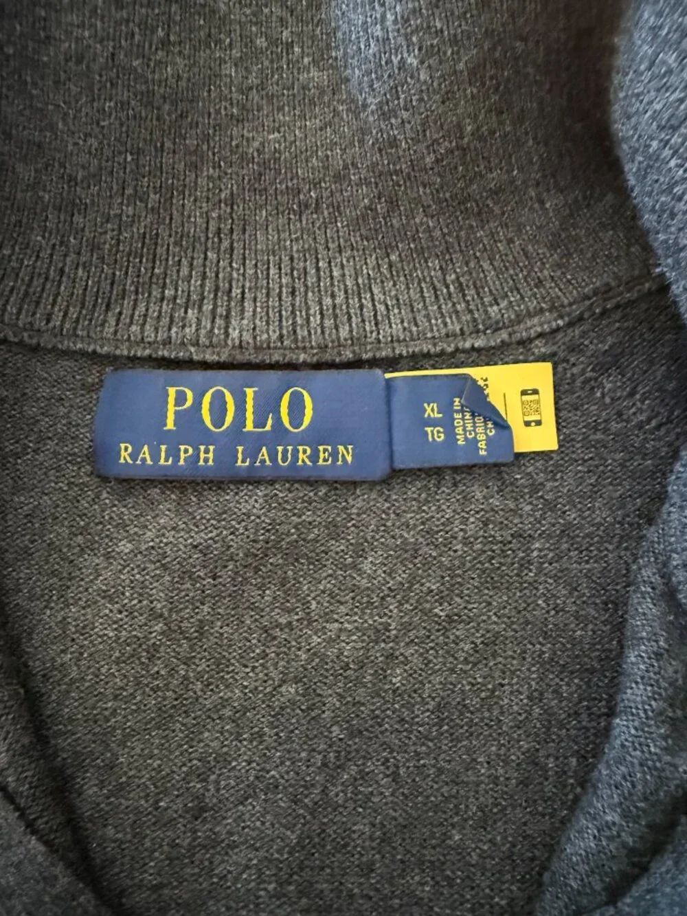 Polo Ralph Lauren Mock Neck 1/2 Zip Gray Hybrid Pullover